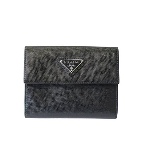 prada black travel wallet box leather|buy Prada wallet online.